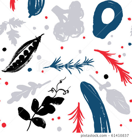 Red-blue colored vegetable pattern 61410837