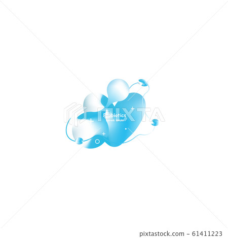 Probiotics bacteria and heart vector design. Concept of design with Lactobacillus Probiotic Bacteria. Template design with Prebiotic healthy nutrition ingredient 61411223