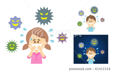Illustration image of a child wearing a mask for antivirus Illustration image of a child wearing a mask for antivirus 61411318