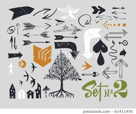Set of various typographic arrows 61411456