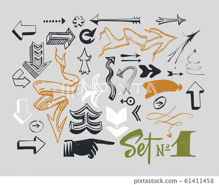 Set of various typographic arrows 61411458