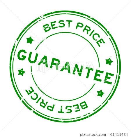 Grunge green best price guarantee word round stamp 61411484