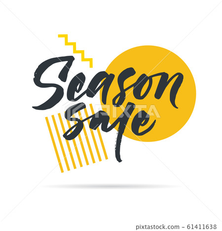 Sale tag Season sale. Black and yellow. Sale tag Season sale. Black and yellow. 61411638