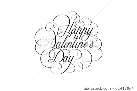 Valentine day love isolated vintage of black hand lettering calligraphy handwriting penmanship inscription Valentine day love isolated vintage of black hand lettering calligraphy handwriting penmanship inscription 61412064