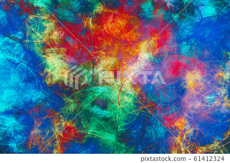 Artistic painted background.  Variety paint mix in shades of red and blue. Multi color pattern. Abstract artwork. 61412324