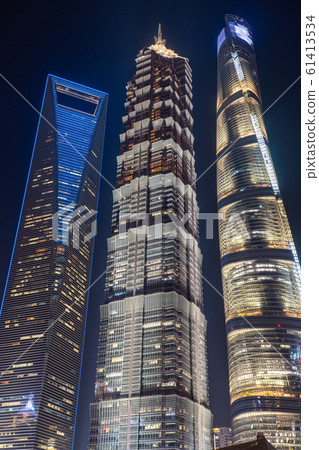 "Shanghai" Skyscrapers and night view of Lujiazui "Shanghai" Skyscrapers and night view of Lujiazui 61413534