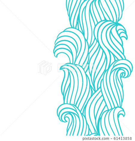 Seamless Wave Pattern Background With Sea Stock Illustration 61413858 Pixta