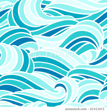 Seamless wave pattern. Background with sea, river or water texture. 61413872