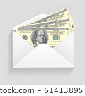 Open envelope and 100 dollar bills cash 61413895