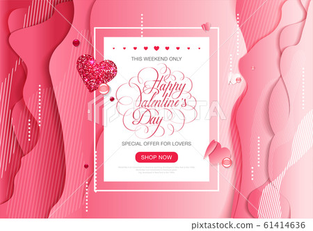 Valentine day love lettering web brochure flyer for advertising sale party design element wooden background 61414636