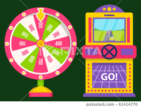 Gambling Machine, Race and Fortune Game Vector 61414770