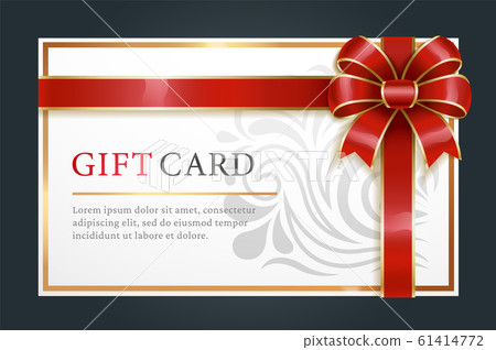 Festive Postcard with Red Ribbon and Bow Vector Festive Postcard with Red Ribbon and Bow Vector 61414772