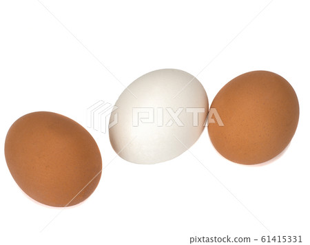 Three eggs isolated on white background 61415331