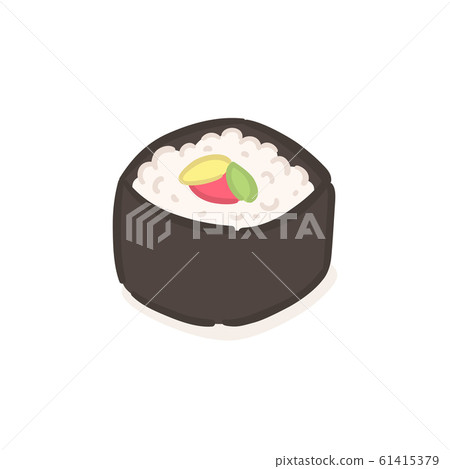 Maki Roll Sushi Japanese Food Vector 61415379