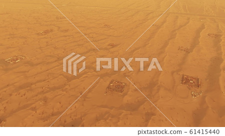 Aerial view of desert camps, United Arab Emirates Aerial view of desert camps, United Arab Emirates 61415440