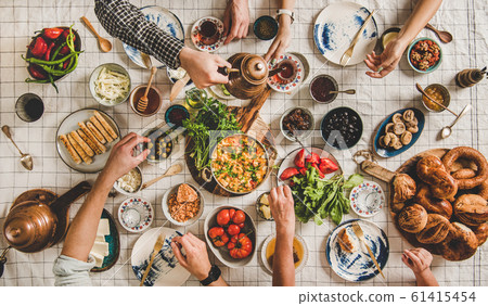 Flat-lay family having traditional Turkish 61415454