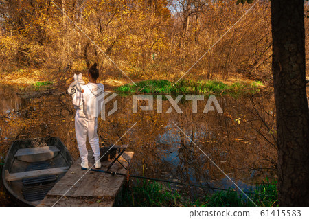 beautiful young mom with baby in autumn beautiful young mom with baby in autumn 61415583
