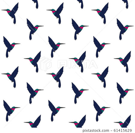 Vector seamless pattern of doodle hummingbird Vector seamless pattern of doodle hummingbird 61415629