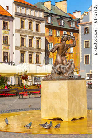 Mermaid Statue, symbol of Warsaw, Poland 61415826
