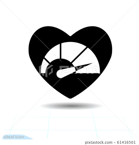 Heart vector black icon, Love symbol. Speedometer 61416501