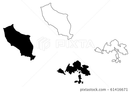 Wuqiu island map vector.... 61416671