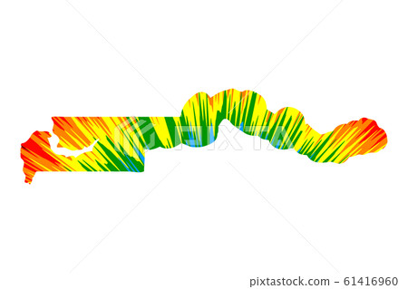 Gambia - map is designed rainbow abstract colorful 61416960