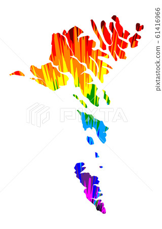 Faroe Islands - map is designed rainbow abstract Faroe Islands - map is designed rainbow abstract 61416966