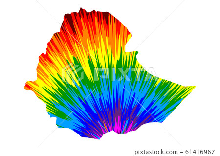 Ethiopia - map is designed rainbow abstract Ethiopia - map is designed rainbow abstract 61416967