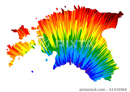 Estonia - map is designed rainbow abstract Estonia - map is designed rainbow abstract 61416968