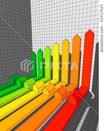 seven houses certified in seven energetic classes in a business diagram  61417025
