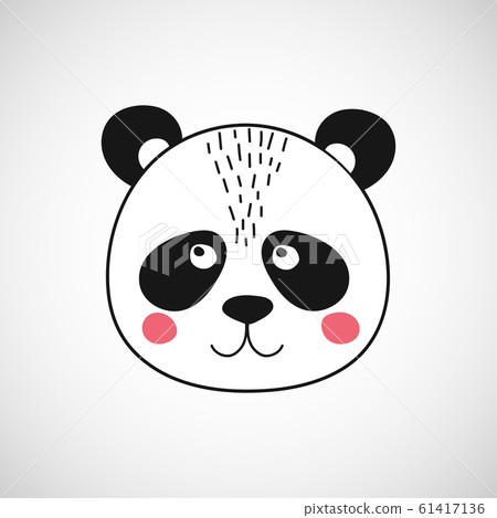 Isolated cute panda face 61417136