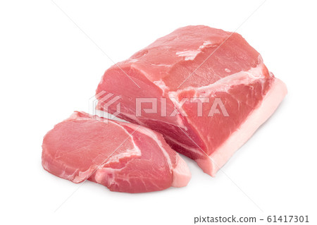 Raw pork meat isolated on white background 61417301