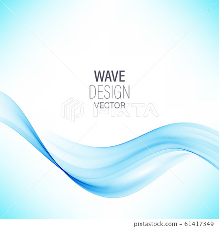 Abstract vector background, blue transparent waved lines for brochure, website, flyer design. smoke wave. wavy lines 61417349