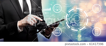 Backup concept with businessman Backup concept with businessman 61417396