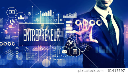 Entrepreneur concept with businessman Entrepreneur concept with businessman 61417397