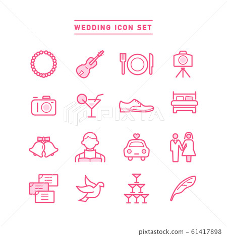wedding, bridal, icon 61417898