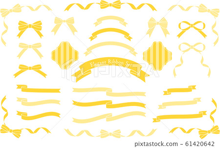 Ribbon Yellow Set - Stock Illustration [61420642] - PIXTA