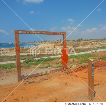 Roman ruins at Caesarea National Park along the Mediterranean Sea, in northern Sharon, Israel. 61422191