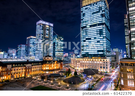 Tokyo station night view Tokyo station night view 61422370
