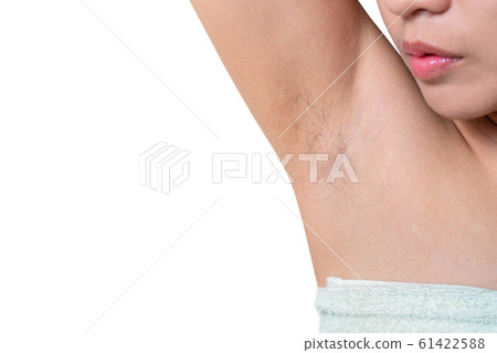 Asian women showing her armpit with armpit hair. 61422588