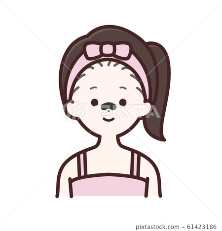 Woman with black nose pack Woman with black nose pack 61423186