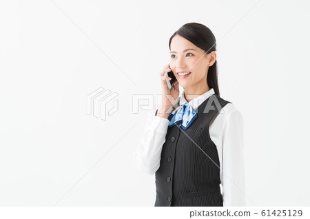 智能手機(白色背景)的女人 智能手機(白色背景)的女人 61425129