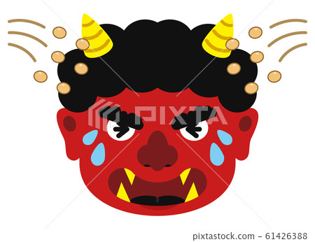 插圖:Oni Oni Setsubun豆Maki材料面部表情臉紅色惡魔Aka Oni紅色Aka(帶有矢量) 插圖:Oni Oni Setsubun豆Maki材料面部表情臉紅色惡魔Aka Oni紅色Aka(帶有矢量) 61426388