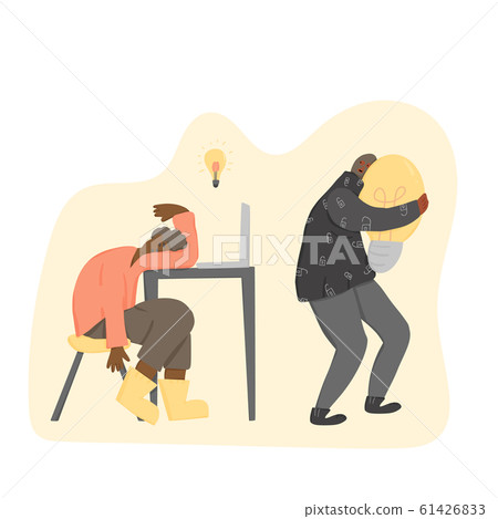 Plagiarism concept. Vector hand drawn property set Plagiarism concept. Vector hand drawn property set 61426833