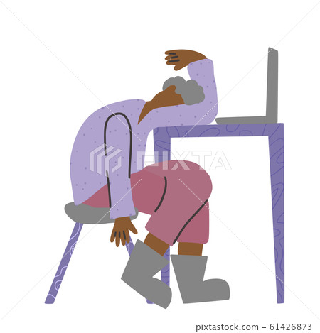 Tired person sitting and sleeping. Vector design. Tired person sitting and sleeping. Vector design. 61426873