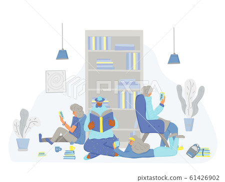 Reading a book concept. Vector color design. Reading a book concept. Vector color design. 61426902