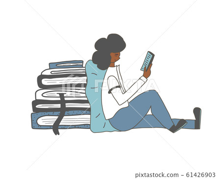Reading a book concept. Vector color design. Reading a book concept. Vector color design. 61426903