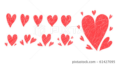 Hearts set isolated on white. Vector design. - Stock Illustration ...