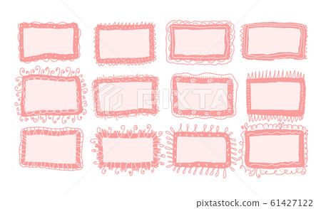 Set of hand drawn frames. Vector illustration. 61427122