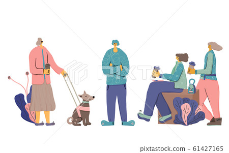 Dog walking. Human person with dog. Vector design. Dog walking. Human person with dog. Vector design. 61427165